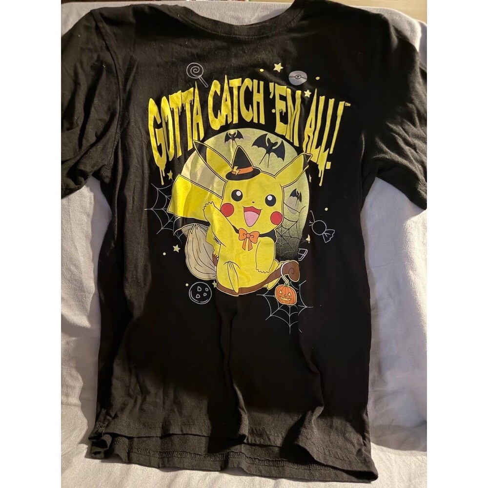 Pokemon Pikachu Halloween Gotta Catch Em All Shirt Youth XL 14-16 Black
